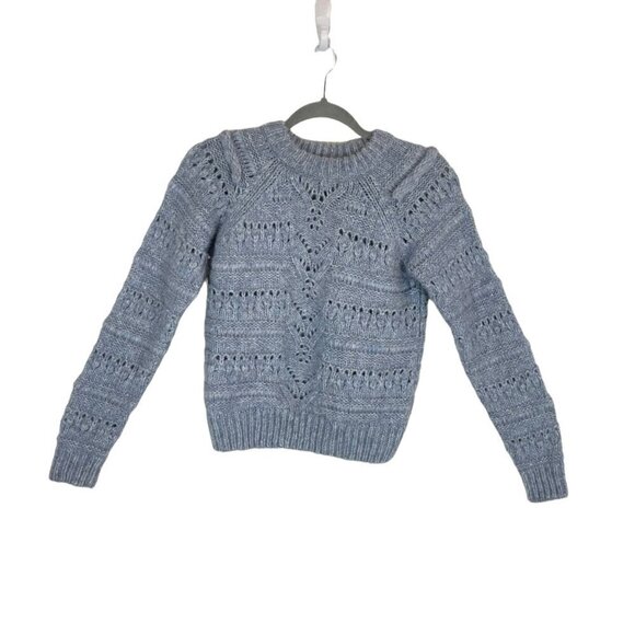 Christina Lehr Baby Alpaca Wool Blend Crew Neck Knitted Sweater Blue Size 1 - Picture 1 of 7